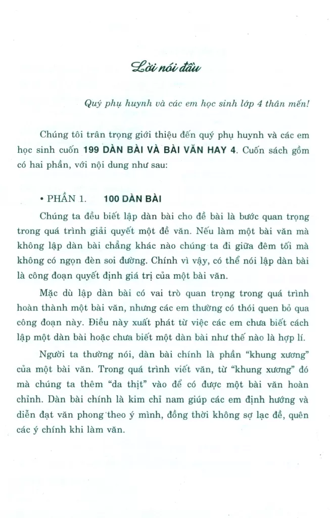199 DÀN BÀI VÀ BÀI VĂN HAY LỚP 4 - BỒI DƯỠNG HỌC SINH GIỎI VĂN (Dùng chung cho các bộ SGK hiện hành)